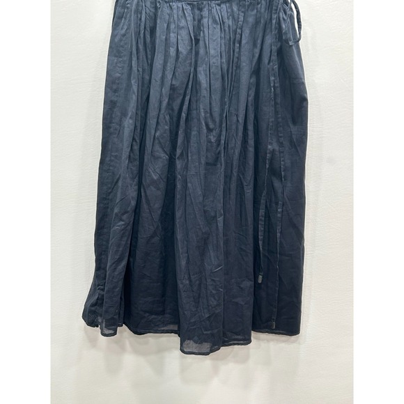 Peserico Midi Wrap Skirt Womens 0 Blue Cotton Flowy Summer Boho Pleated Italy - Picture 4 of 11